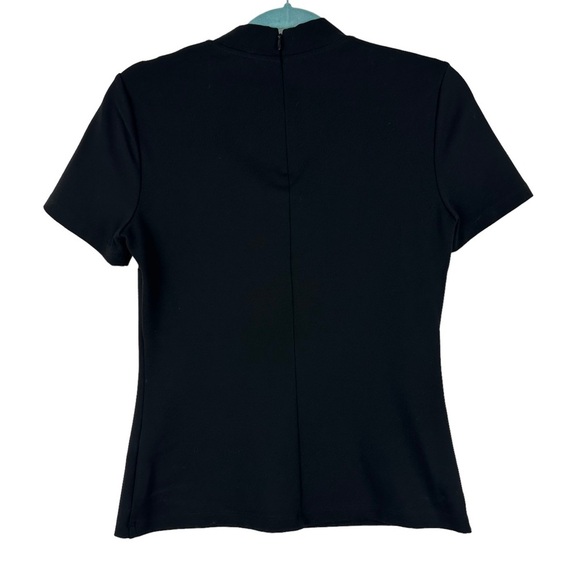 ALEXIS Sz M Women's Black Bissette Short Sleeve Mock Neck Top - Picture 8 of 13